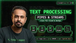 Linux Text Processing awk sed Pipes Redirections DevOps Command Line