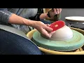 Trimming a bowl using a foam bat