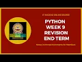 PYTHON WEEK 9 REVISION IIT MADRAS ONLINE DEGREE DIPLOMA Notes in Comments