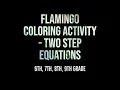 Flamingo Coloring Activity - Two Step Equations