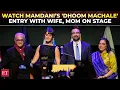 Lagu Zohran Mamdani’s blockbuster ‘Dhoom Machale’ entry with Syrian Wife and Indian parents on stage