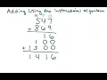 Adding using the instructional algorithm