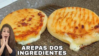 Arepas QUESUDAS 🫓 con solo 2 ingredientes 😱 ¡No creerás lo fáciles que son! 🤤