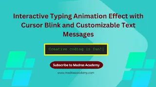Typing Animation with HTML CSS JavaScript Create a Realistic Typewriter Effect