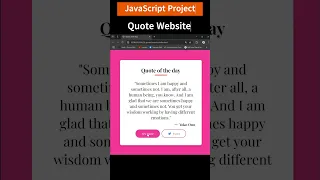 Create Quotes generator website using html CSS and JS JavaScript Projects