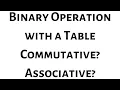 Determine if the Binary Operation Defined by the Table is Commutative and Associative
