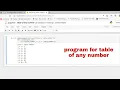 How to make a program for any table using jupiter notebook