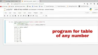 How to make a program for any table using jupiter notebook