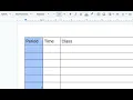 Part One - Class Schedule Table in Google Docs