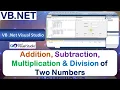 P5 Windows Application to Print Addition Subtraction Multiplication Division of 2 Numbers