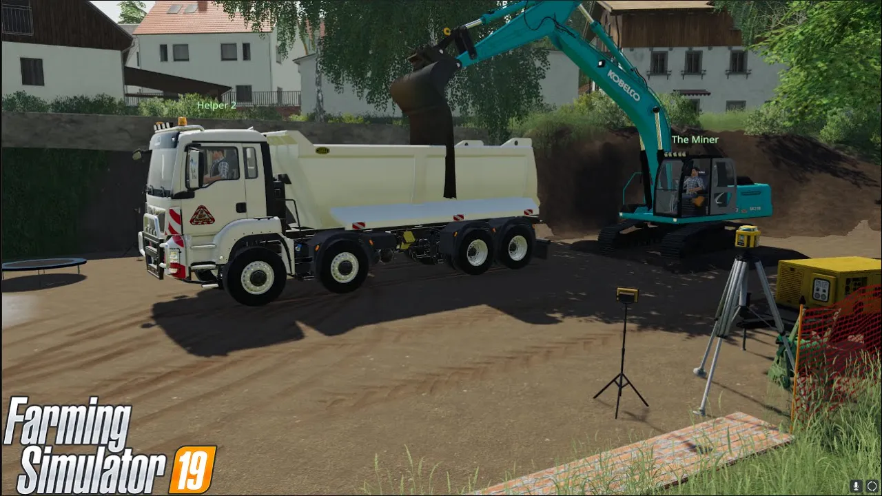 Loading soil with kobelco at multiplayer||Just Constructor||FS19