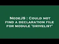 NodeJS Could not find a declaration file for module drivelist
