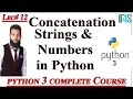 Python Tutorial in Urdu Hindi Concatenation of Strings and other Data Types in Python
