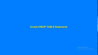 How to Drop a table in SQL Oracle DROP TABLE Statement