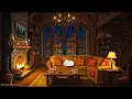 Lagu 1950's rainy night in cozy autumn reading nook ambience | classic oldies playing in another room