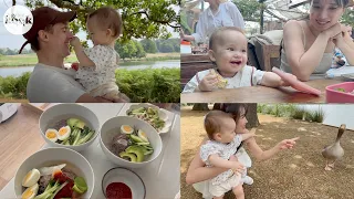 힐링되는 주말 가족외출 🌱 아기와 외식 도전!! 그리고 오리와의 첫대면🦆