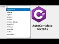 How to Create AutoComplete TextBox in C