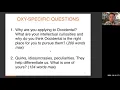 Oxy Specific Questions