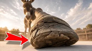 Trimming donkey hooves, craftsman's knife moves swiftly and cleanly like slicing potatoes—very