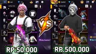 REVIEW AKUN FF SEHARGA 50.000 VS 500.000
