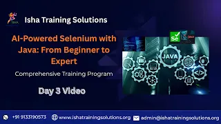 Selenium with java Day3 On 20th March 2026 Pls contact or WhatsApp us on 91-9133190573 to enroll