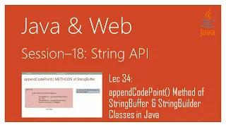 String API in Java appendCodePoint Method of StringBuffer StringBuilder Classes in Java