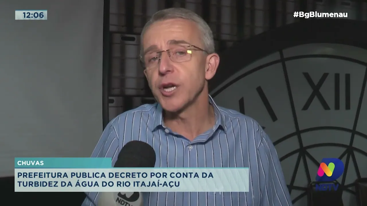 Prefeitura de Blumenau publica decreto por conta da turbidez da água no Rio Itajaí-açu