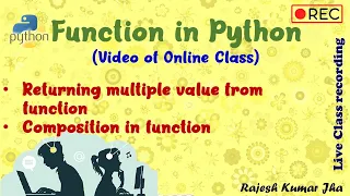 Python Function Part 5 Multiple Value Return Python Tutorial Class-12 CBSE Rajesh Kumar Jha
