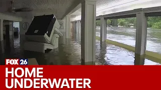 Conroe woman s home underwater after flooding