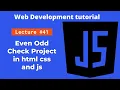 Html CSS and JavaScript Project Even Odd Checker Web Development tutorial
