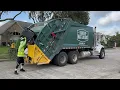 Frontier Waste Solutions Speedy Peterbilt 348 McNeilus Rear Loader Garbage Truck