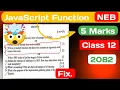 Class 12 JavaScript Function l JavaScript important question NEB Computer