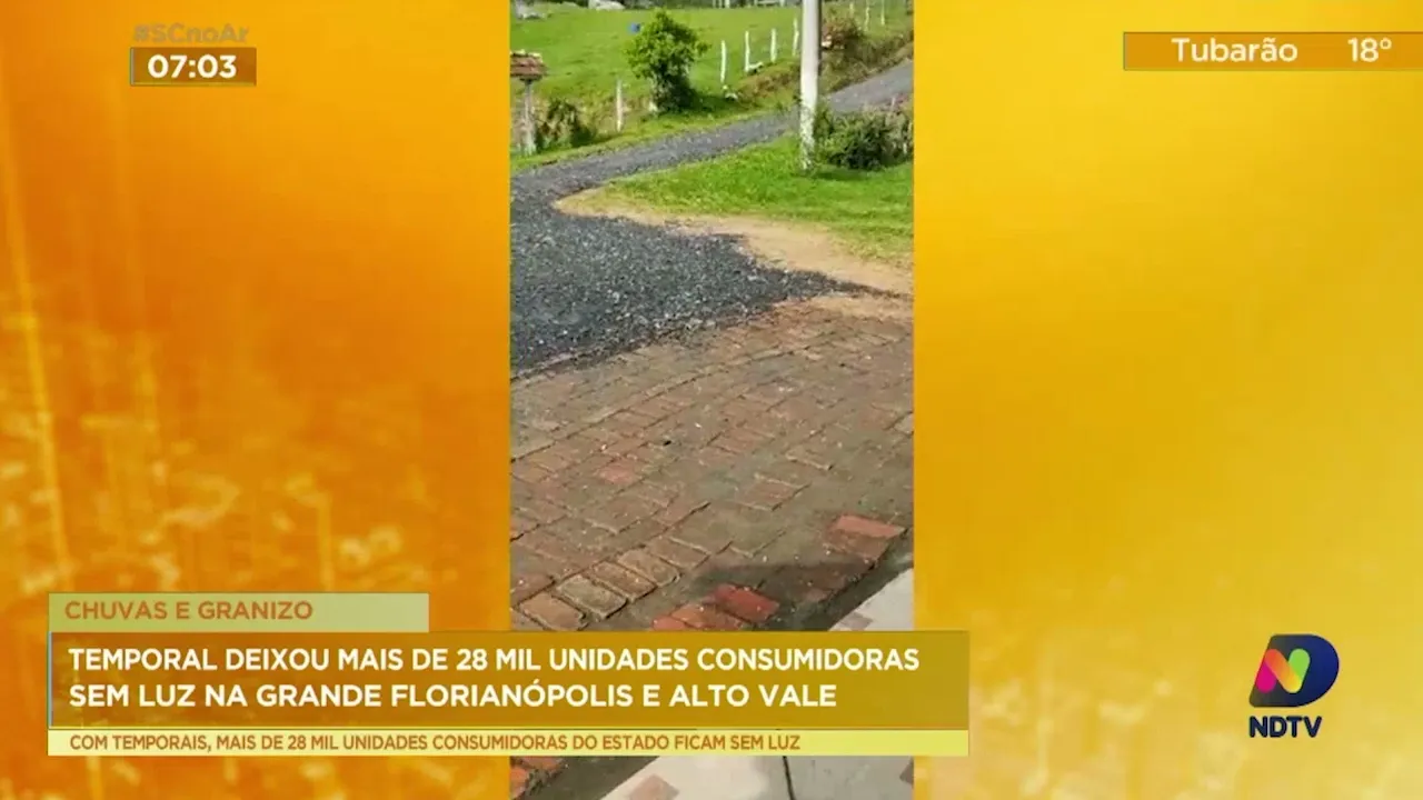 Temporal deixou mais de 28 mil unidades consumidoras sem luz na Grande Florianópolis e Alto Vale
