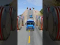 Download Lagu School Bus \u0026 Ambulance vs Giant Bollard #beamng #beamngdrive #shorts