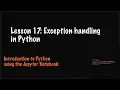 Lesson 17 Exception handling in Python