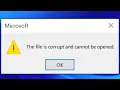 How To Fix Microsoft Word The File Is Corrupt and Cannot Be Opened Error