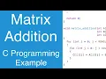 Matrix Addition C Programming Example