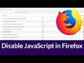 How to Disable JavaScript in Mozilla Firefox
