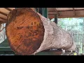 Download Lagu Real..! Large and expensive redwood is turned into thick chips in the sawmill