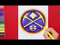 How to draw Denver Nuggets Logo NBA Team