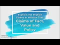 Explicit and Implicit Claims in a Text
