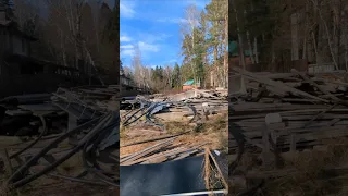 Делаю гараж из коробки. Земля, мусор, крыша.