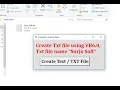 How to create text txt file using VB6 0