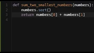 Python - Sum of Two Lowest Positive Integers Codewars 7KYU