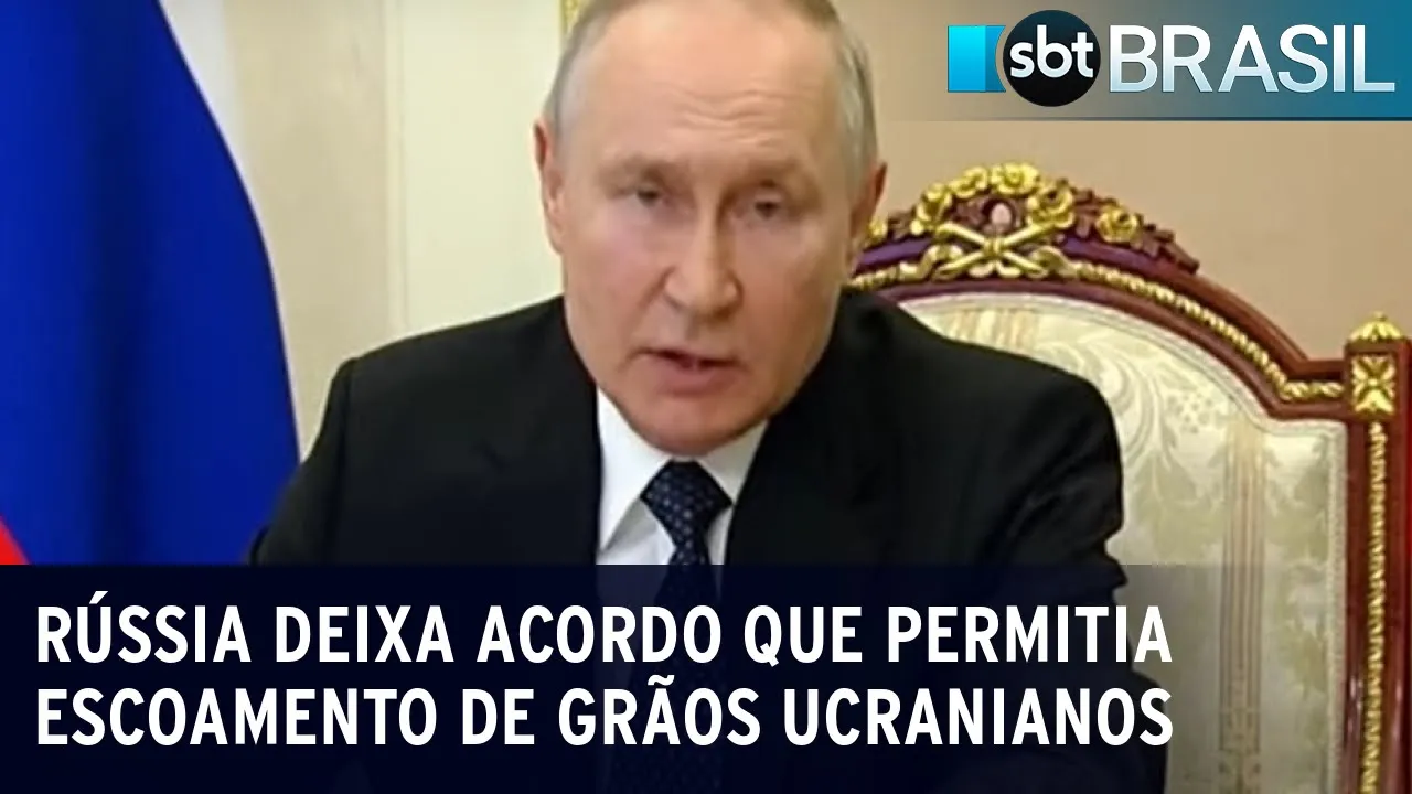 Rússia deixa acordo que permitia escoamento de grãos ucranianos | SBT Brasil (17/07/23)