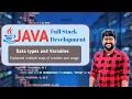 Data types and variables Java Full Stack Development