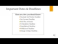 Dates and Deadlines