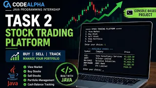 CodeAlpha Java Programming Internship Task 2 Stock Trading Platform Java Project Demo