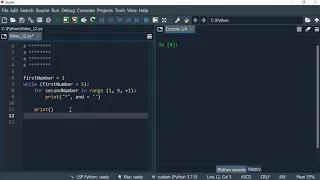 Python 12 Nested while loops to print a square shape using asterisks