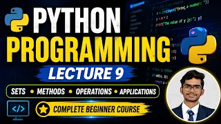 Python Programming Full Course for Beginners Lecture 9 Set Methods Set Operations Frozen Set